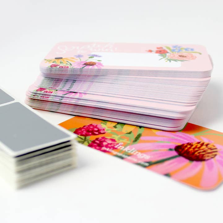Inklings Paperie - Wholesale Stationery/Notecard Set - 100 Customer Scratch-off Cards - Wildflowers5