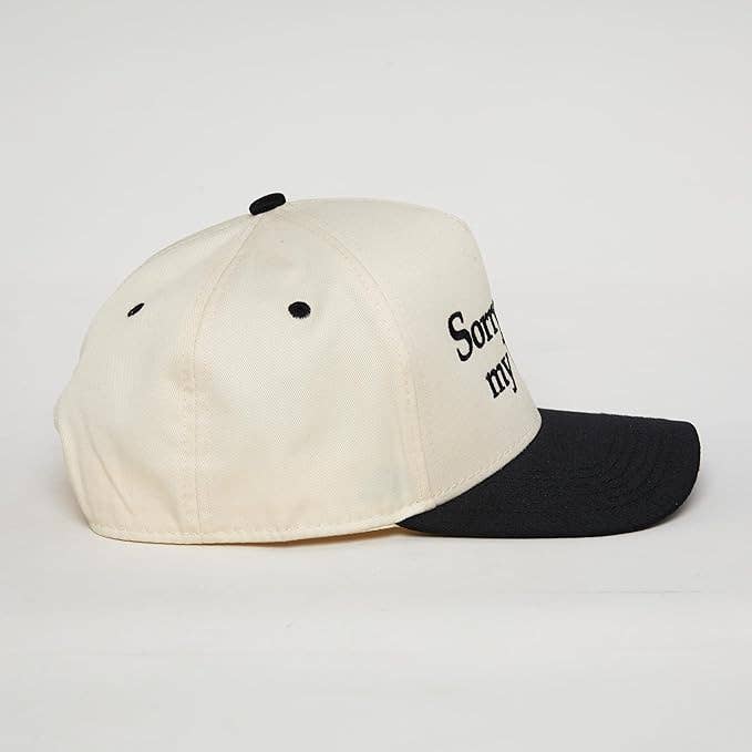 Funky Junque - Wholesale Baseball Cap - Unisex - Two Tone Cap -  Sorry About My Wife - Black/Beige3