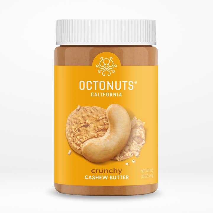 Pure Crunchy Cashew Butter, 16oz for wholesale by Octonuts California
