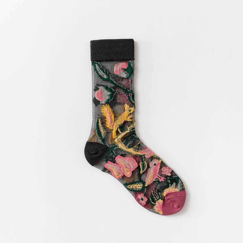 Tourtiwi - Wholesale Socks - Women's - Fruit Flower Animal Pattern Transparent Thin Summer Socks6
