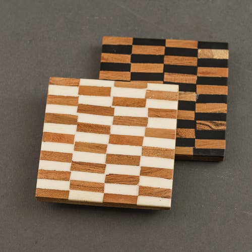 India Handicrafts Inc - Venta al por mayor Posavasos - Posavasos Black & Wood5