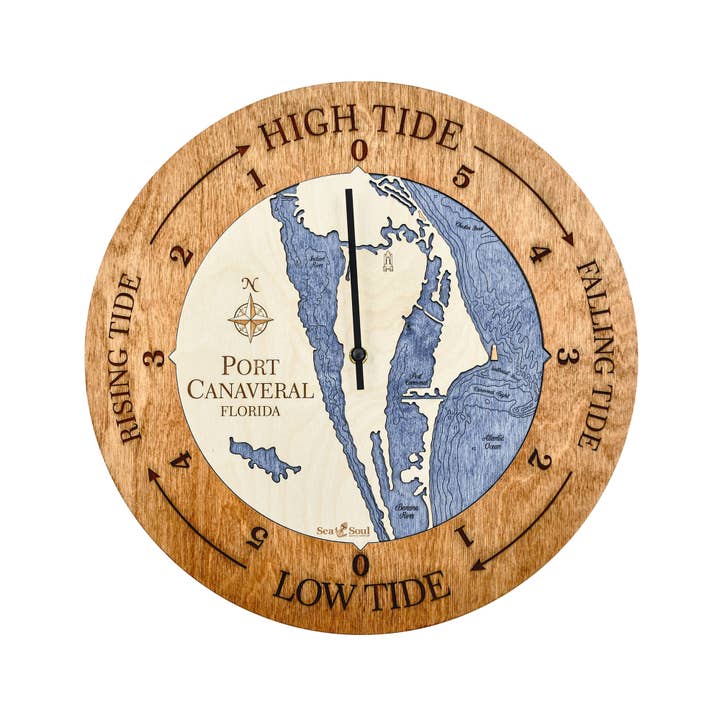 Sea & Soul Nautical Chart Art - Wholesale Wall Clock - Florida East Coast Nautical Chart Tide Clock-Many Locations141