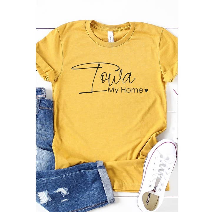 Iowa mein Zuhause Grafik-T-Shirt für den Großhandel von Kissed Apparel