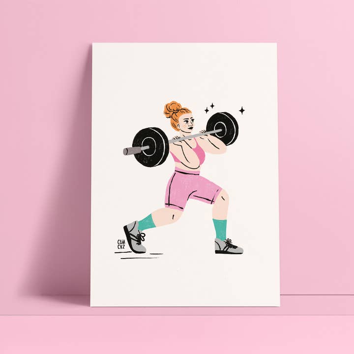 Camille Cauvez illustration et papeterie - Wholesale Poster - Show strong girl | sport, weightlifter, bodybuilding