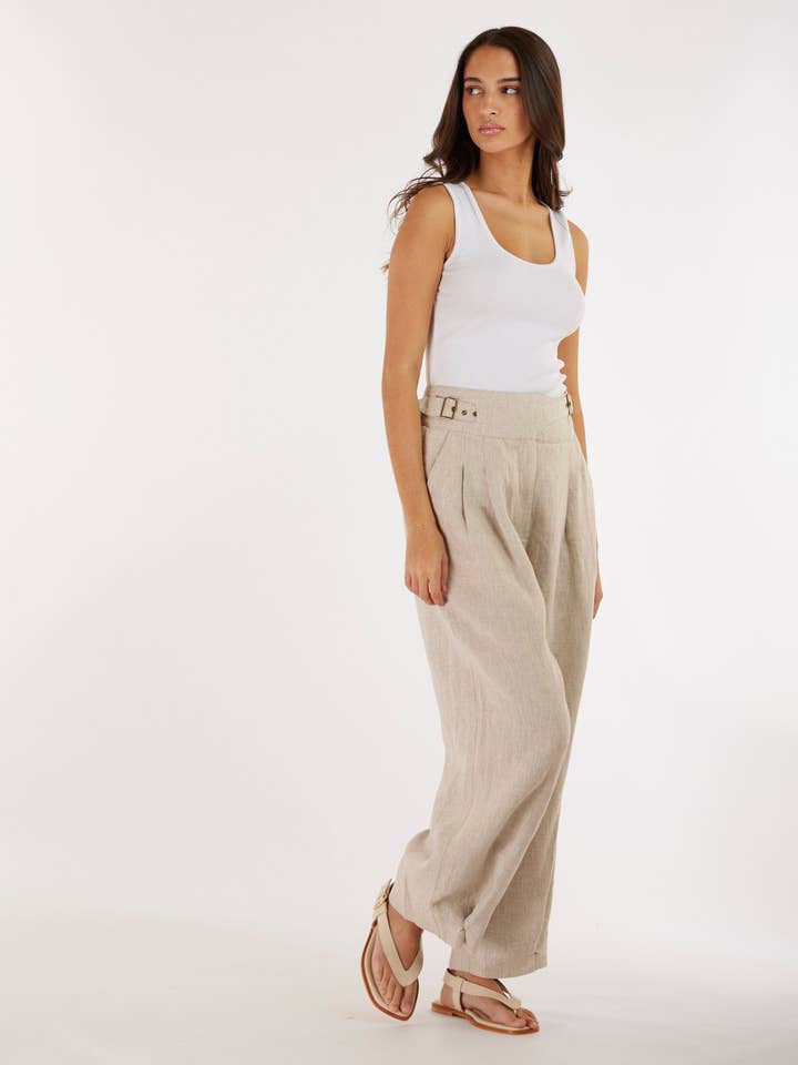 Eugene Linen Pant - Natural for wholesale on Faire2
