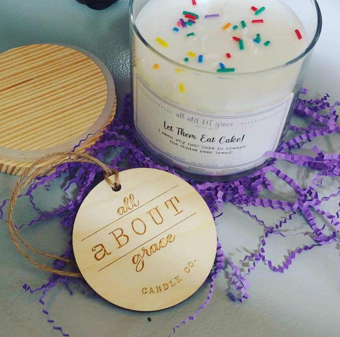 All About Grace Candle Co. - Wholesale Jar/Filled Candle - Let them eat Cake1