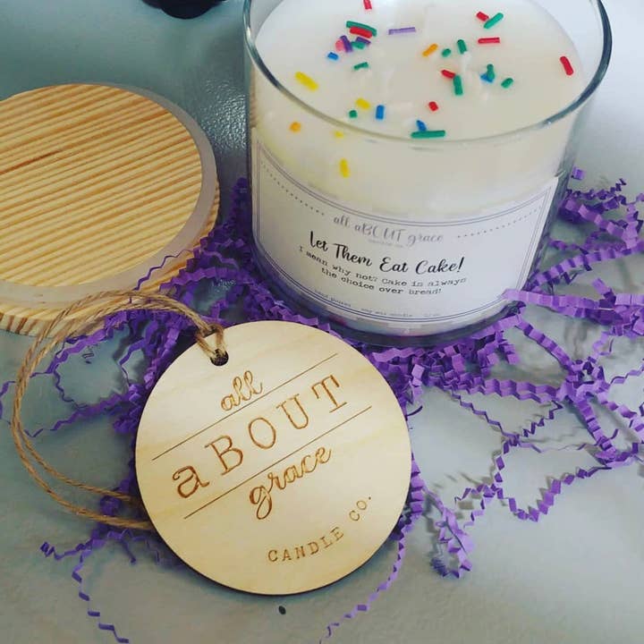 All About Grace Candle Co. - Wholesale Jar/Filled Candle - Let them eat Cake1