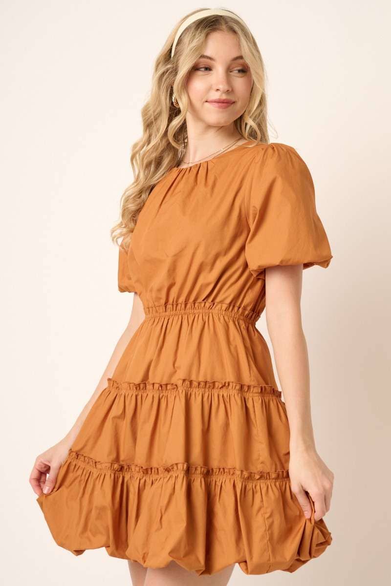 mittoshop - Wholesale Dress - Women's - BALLOON SLEEVE BUBBLE HEM MINI DRESS11