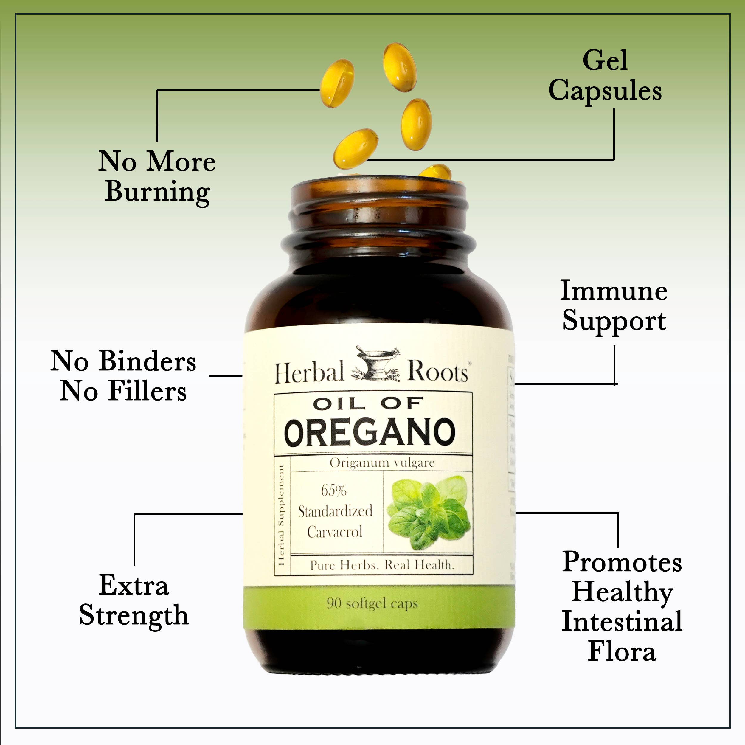 Herbal Roots - Wholesale Oral Supplement/Vitamin - Herbal Roots Oil of Oregano Capsules2