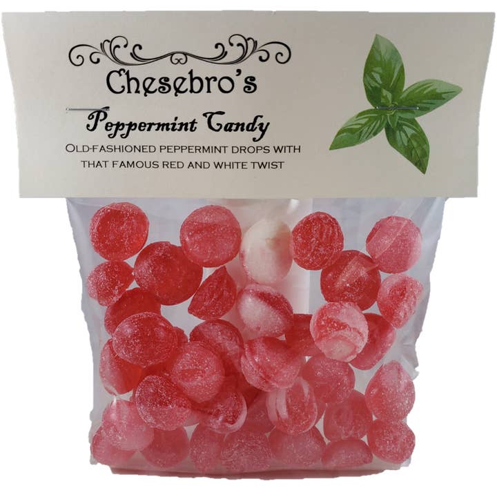 Chesebro's Handmade Confections and Candy - Wholesale Hard Candy - Peppermint Hard Candy Drops, 4.5 oz.