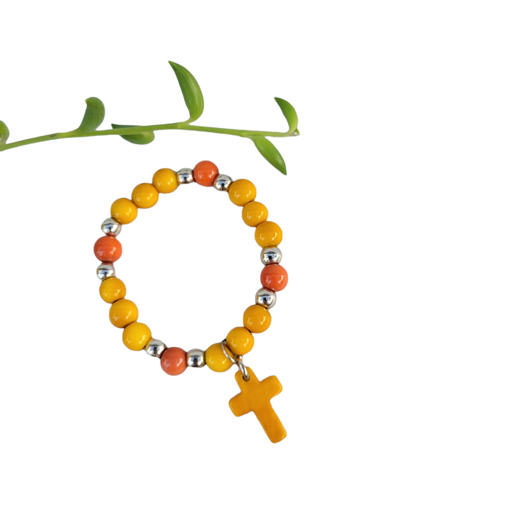 Organic jewelry by Allie – wholesale Charm/dangle bracelet – Cross charm bracelet for kids/ catholic gifts3