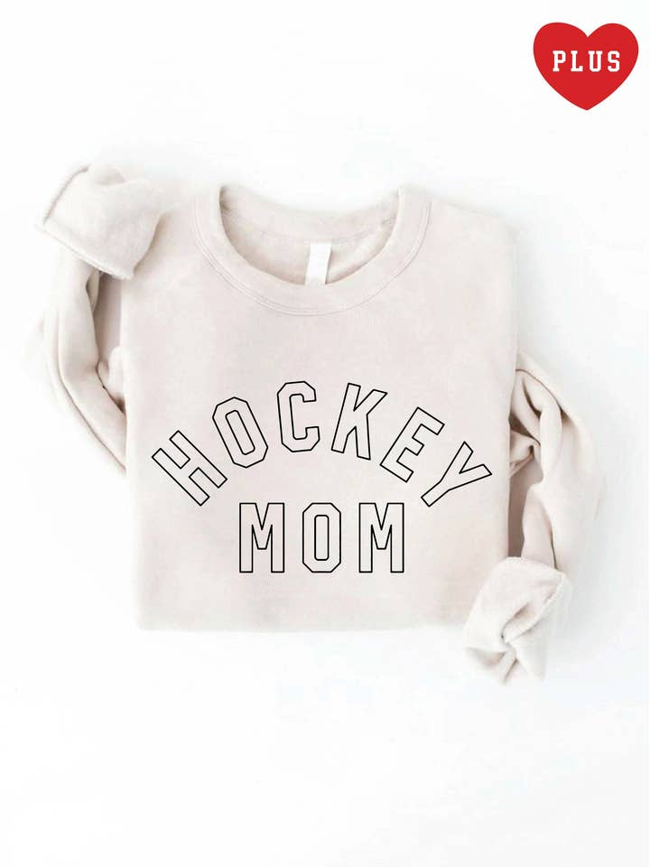 HOCKEY MOM Plus Graphic Sweatshirt for wholesale by OAT COLLECTIVE
