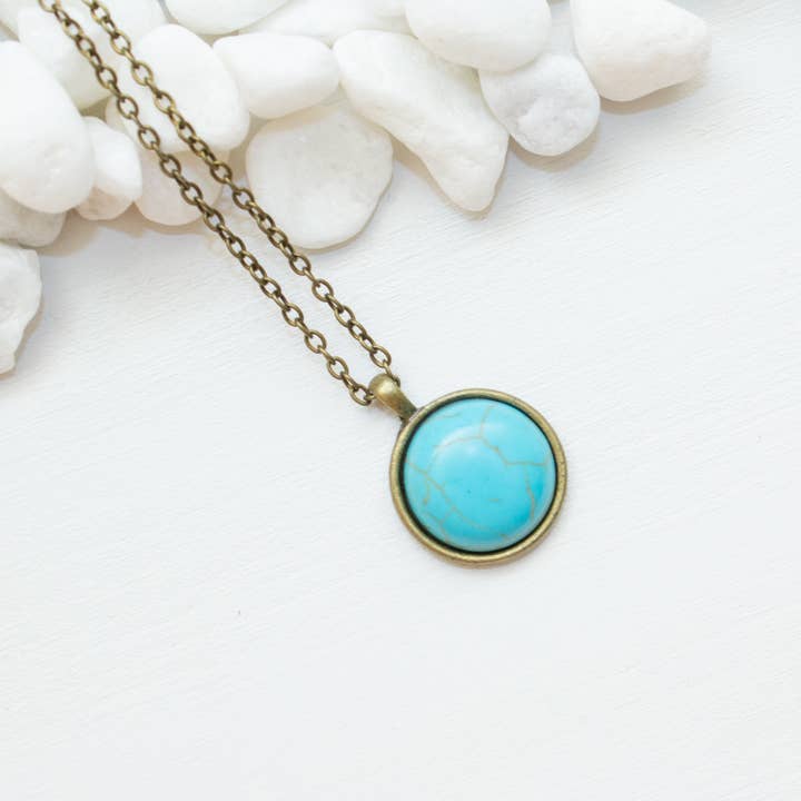 Turkos enkel sten halsband för wholesale av All the Tiny Pieces