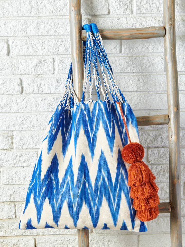 Artisan Woven Market Tote - Lago for wholesale by Tribe Bohemian Home
