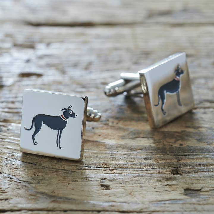 Manchetknapper - Lurcher for engroshandel hos Sweet William Designs