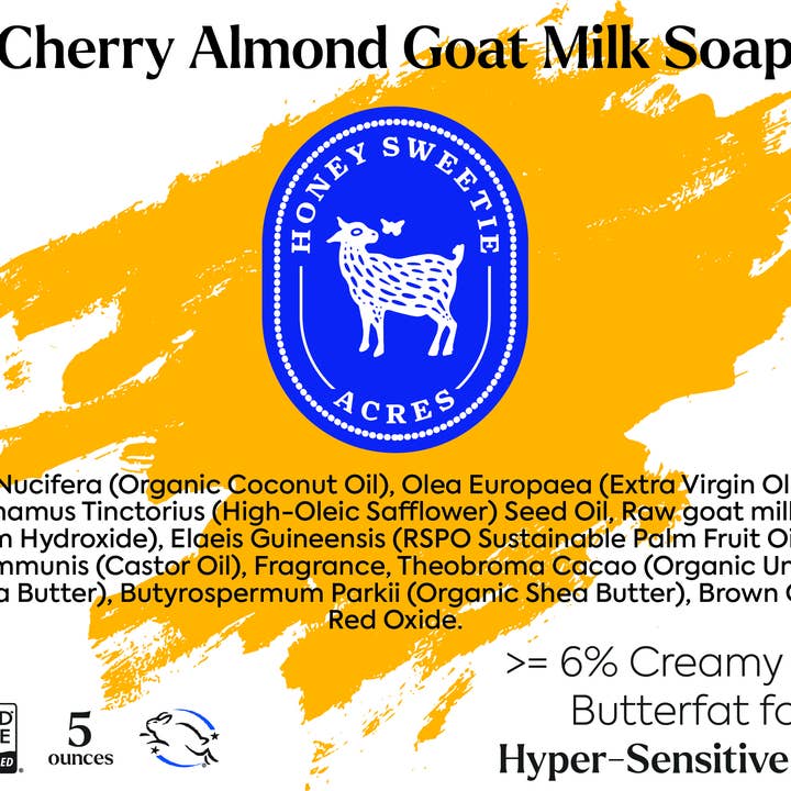 Honey Sweetie Acres – Engroshandel Sæbestykke – Sæbe: Kirsebær mandel gedemælk sæbe3