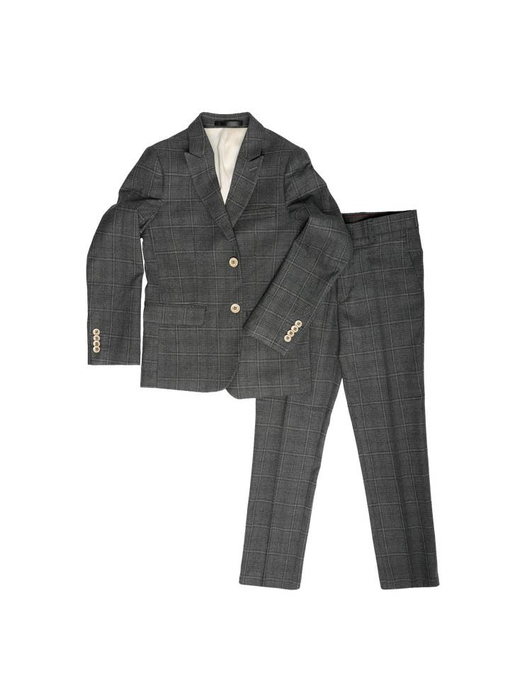 ST2775 - Traje de Niño Texturizado a Cuadros en Carbón de 2 Piezas para venta al por mayor de Isaac Mizrahi
