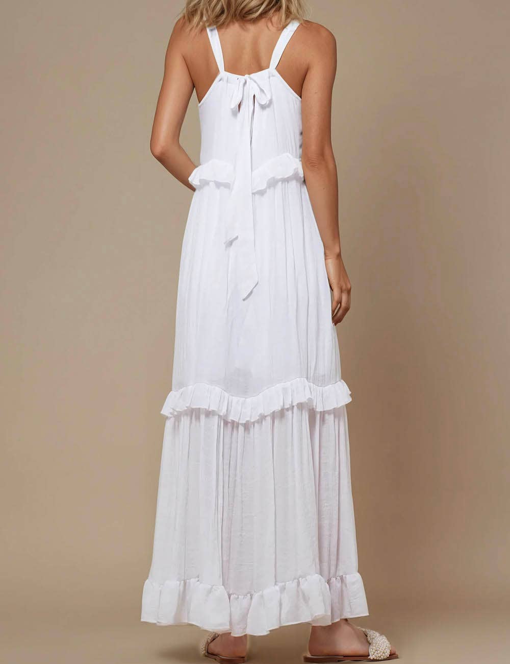 Sweetkama - Vendita all'ingrosso Vestito - Donna - Maxi abito quotidiano da donna con scollo tondo in boemia SKD2311910