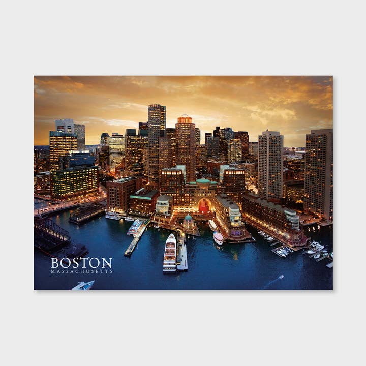 Postal de Boston - Vista Aérea de Rowes Wharf - 50 unid. por atacado de Blu Ink Press, Inc.