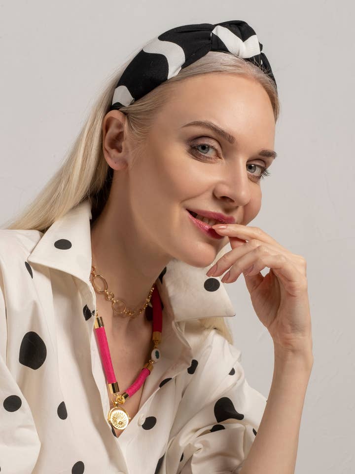 Schwarz-Weiß-Stirnband für den Großhandel von Fabricca Design Paris