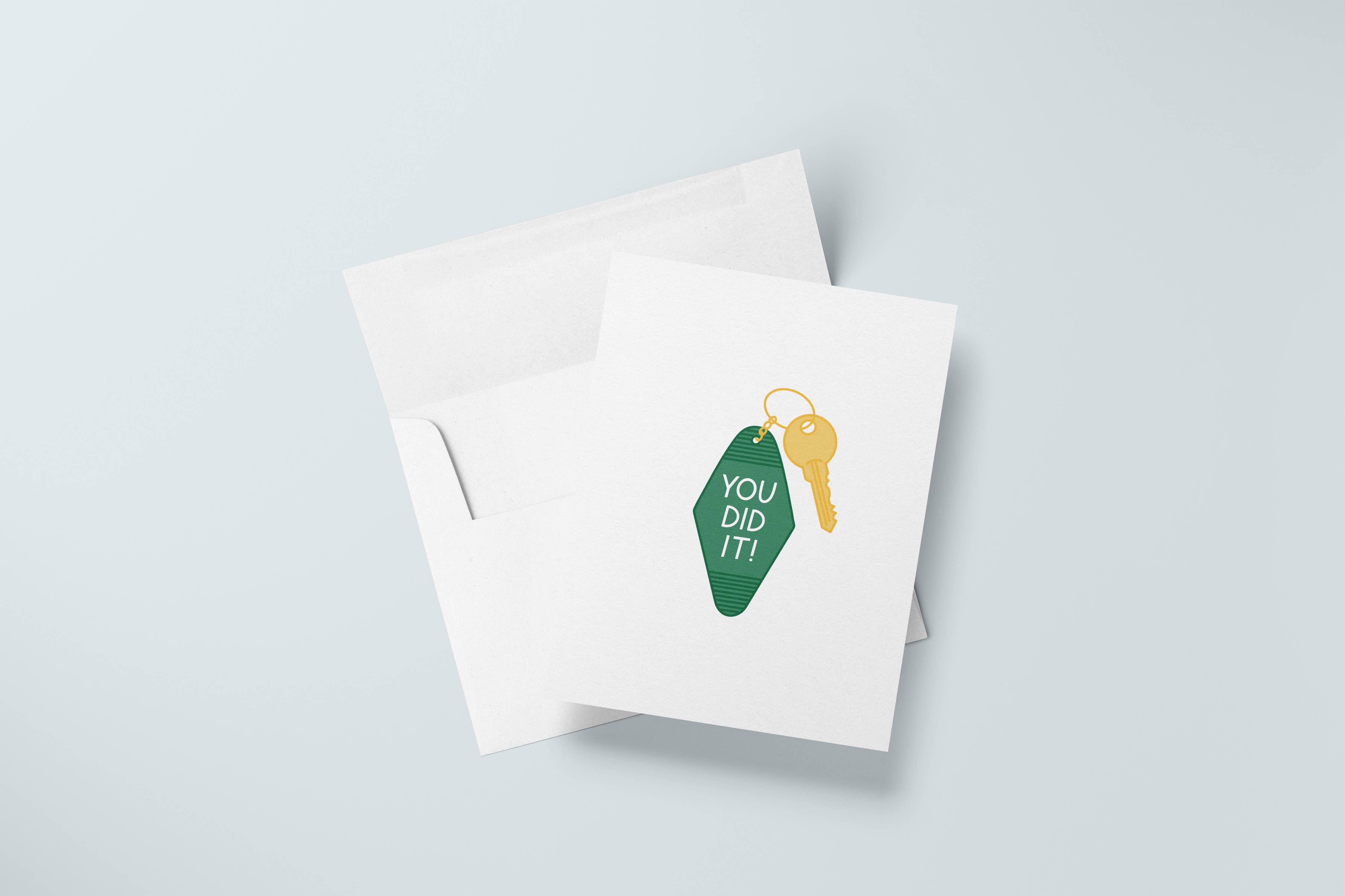 Just Follow Your Art - Wholesale Congratulations Card - You Did It Key Card | Housewarming Card, Congratulations2