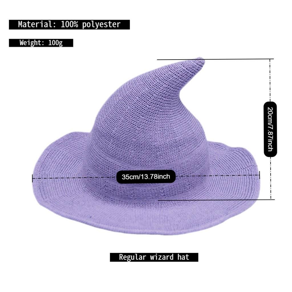ACCITY - Wholesale Cloche Hat - Women's - Halloween Pointed Witch Hat, Knit & Foldable_CWAH061713