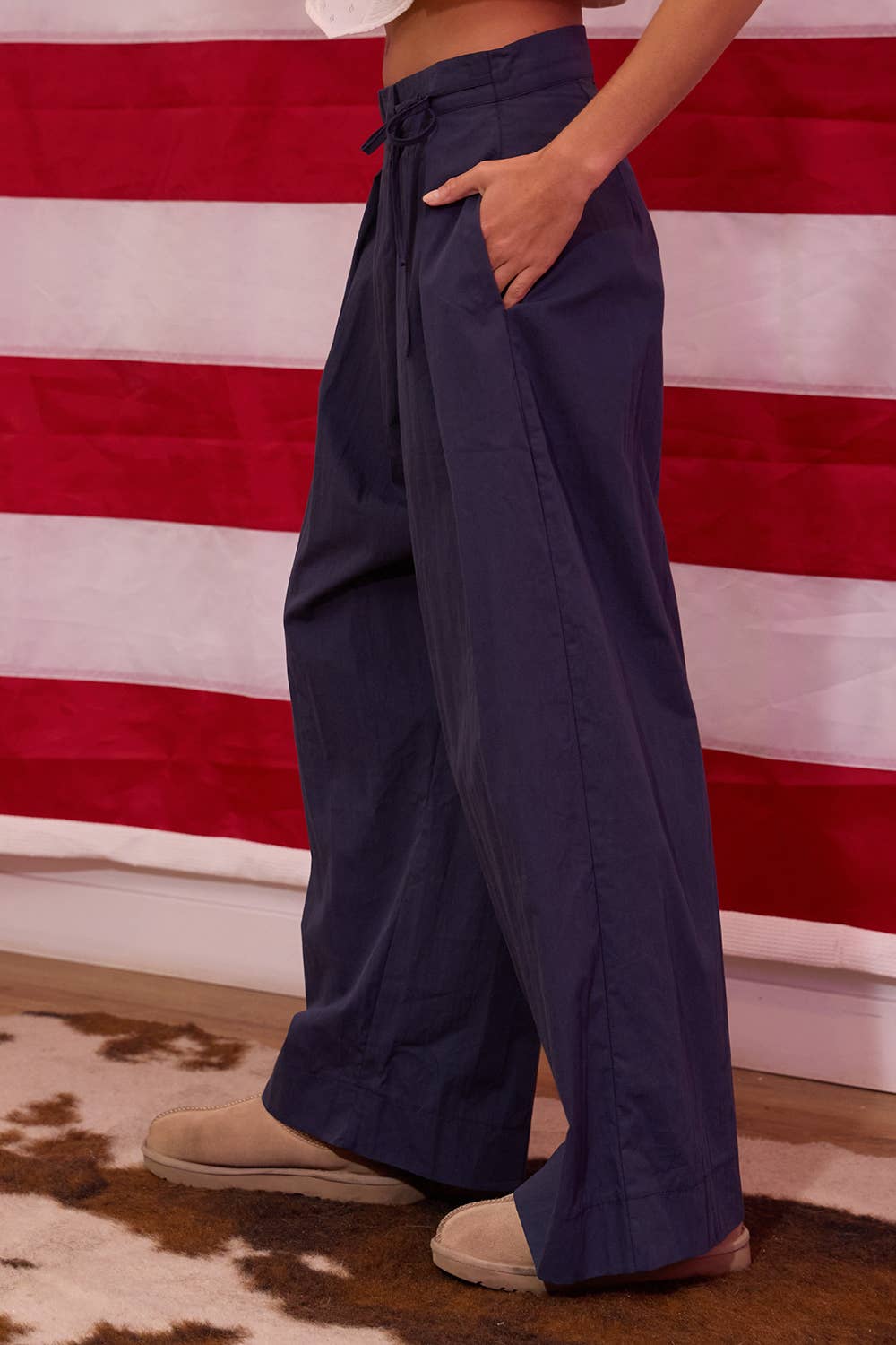 BUCKETLIST INC – wholesale Pants – Women's – IP5551 Overlapping Wrap Waist Tie Wide Leg Pants9