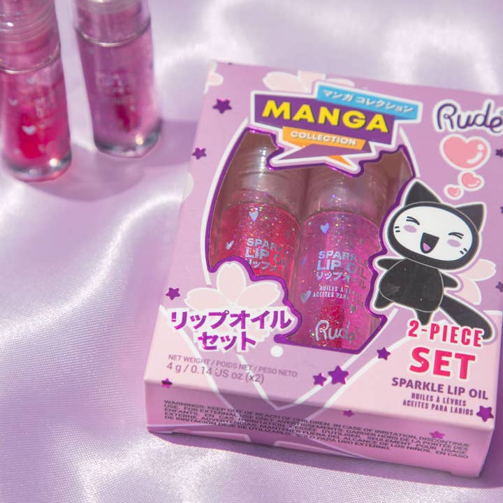 Rude Cosmetics - Wholesale Lip Gloss - Manga Collection Manga Sparkle Lip Oil Duo2