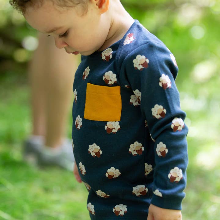 Sleeping Sheep Organic T-Shirt & Jogger Playset for wholesale by Little Green Radicals