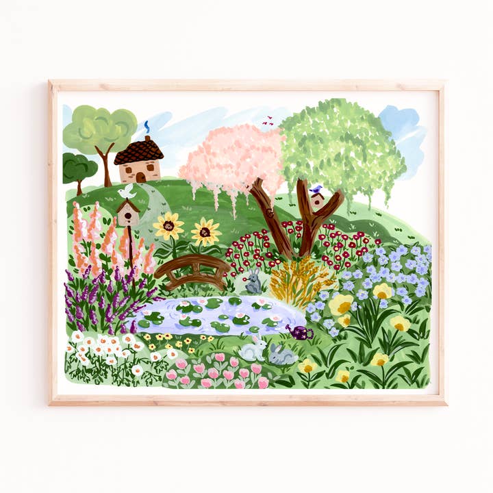 English Spring Garden Art Print for wholesale by Sabina Fenn
