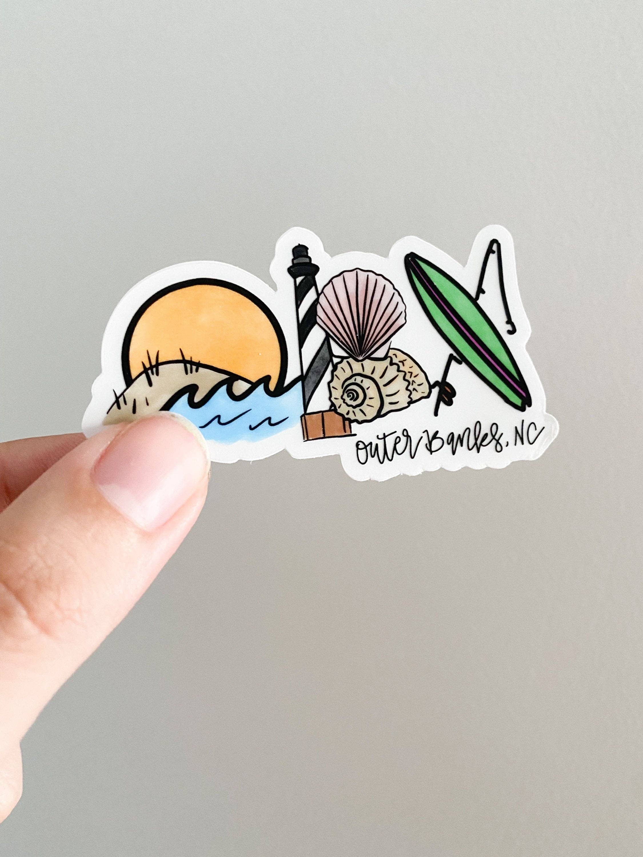 Thirteenwinks - Wholesale Sticker - Outer Banks, NC North Carolina OBX Heldere Sticker 3in1