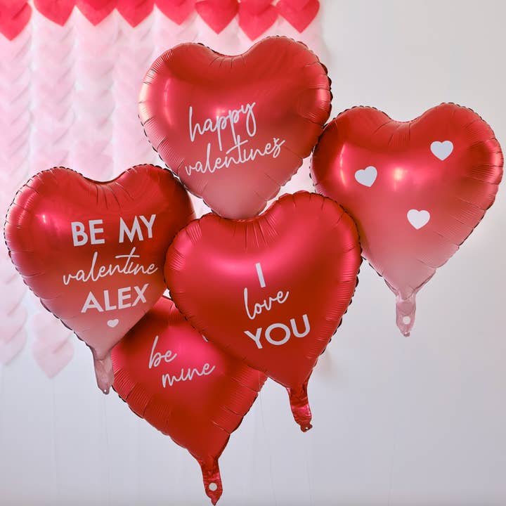 Aanpasbare hartvormige Valentijnsballonnen met stickers (45 cm) voor wholesale door Qube Luxe by Debbie Marks