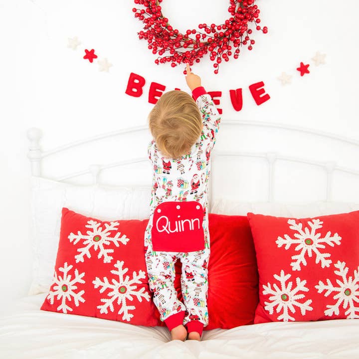 Faux Butt Flap Christmas Jammies-Christmas Print for wholesale on Faire