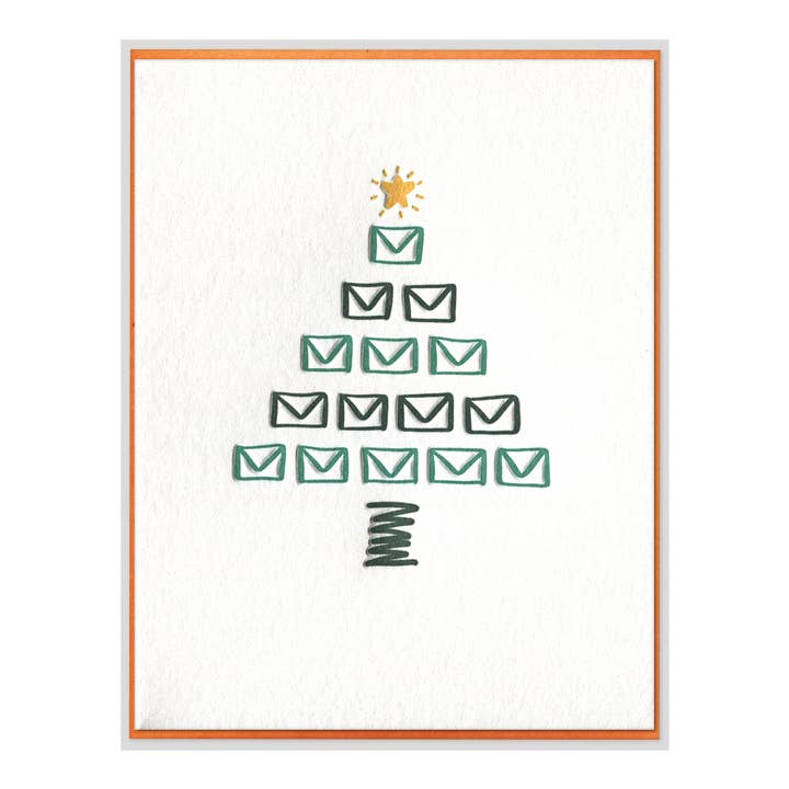 INK MEETS PAPER - Wholesale Christmas Card - Snail Mail Christmas Tree Letterpress Holiday Card