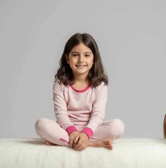 Signature Bunzi Organic Cotton Kids Pajamas - Light pink for wholesale on Faire4
