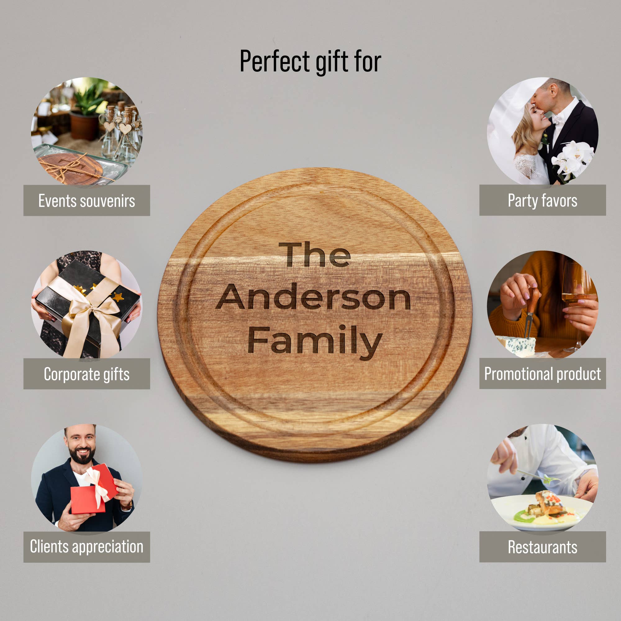 Famgraving - Wholesale Cheese Board - Personalized Mini Charcuterie Cheese Knives Board Set6