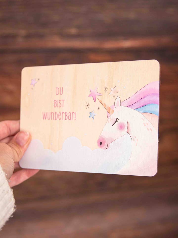 Postcard - You are wonderful // Unicorn for wholesale by HANDMADE von Mia FÜR DICH
