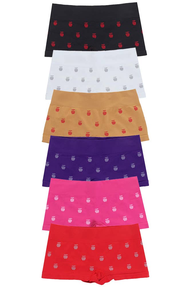 Hana – wholesale Underwear – Women's – Apple Pattern Boyshort Panties0