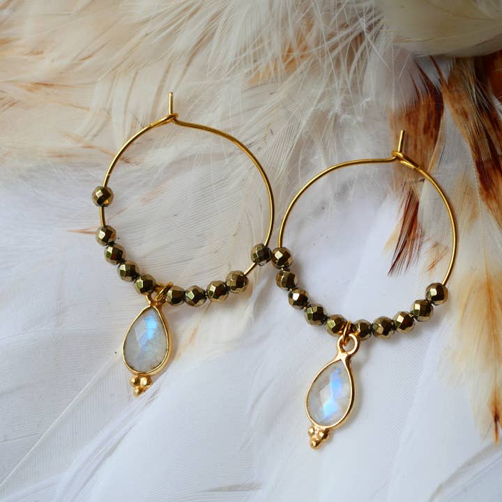 GINANDGER - Wholesale Dangle Earrings - EARRINGS PIPA MOON STONE