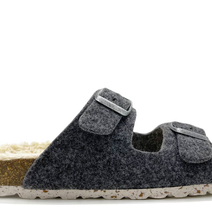 thies 1856 ® Recycled Plush PET Bio Sandal vegan dark grey for wholesale by thies