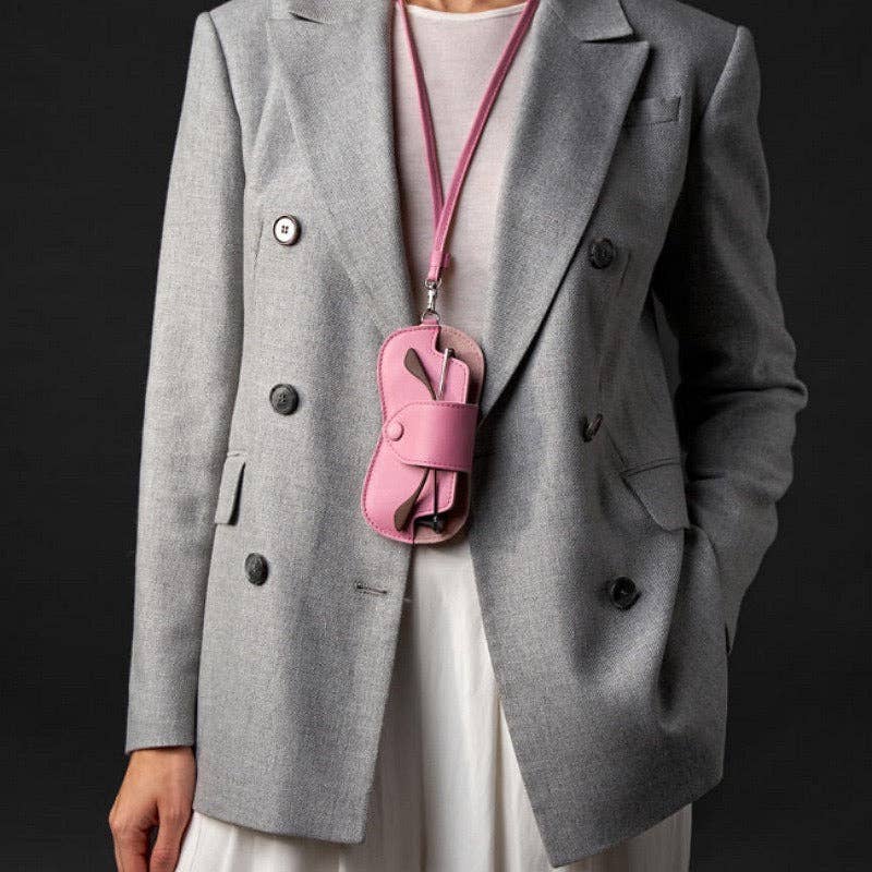 Dipped Shop - Wholesale Eyewear Cases & Holders - Women's - Classic Leather Neck Hanging Glasses Case DP25B9344