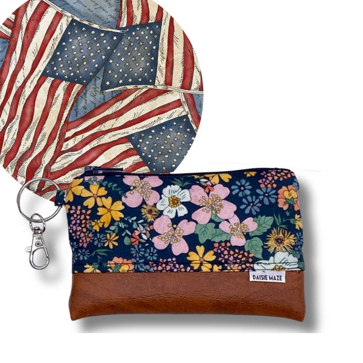 Stars and Stripes Zipper Pouch for wholesale by Daisie Maze