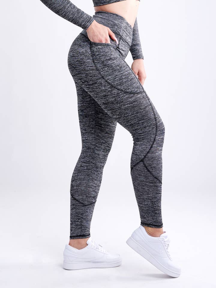 JupiterGear - Vendita all'ingrosso Leggings sportivi/loungewear - Donna - Leggings da palestra classici a vita alta con tasche laterali10