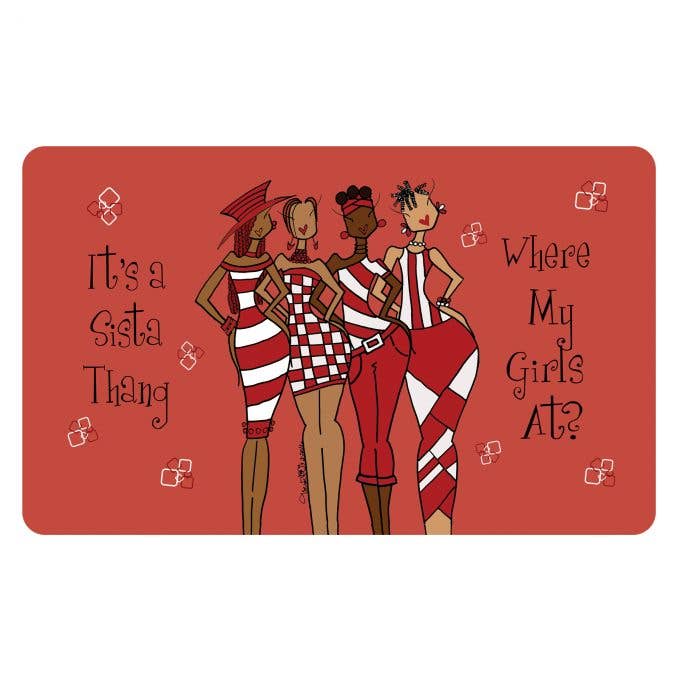 Red It's A Sista Thang Interior Floor Mat for wholesale by Shades of Color, LLC