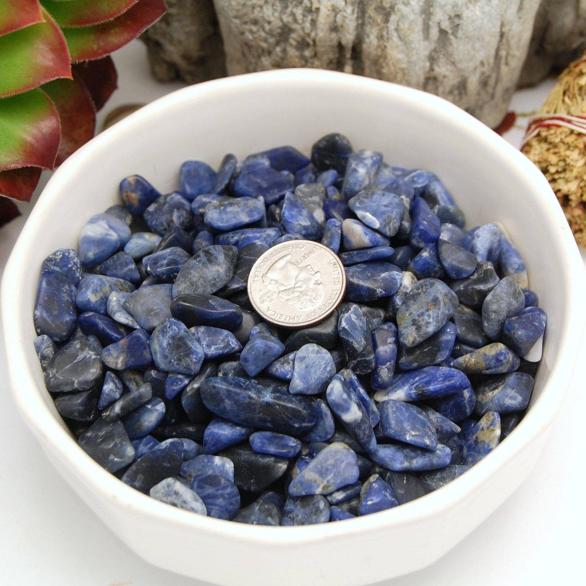 Rock Paradise - Wholesale Spiritual Stone/Crystal - Crystal Blue Sodalite Tumbled Gemstones 1 lb Polished Stones5