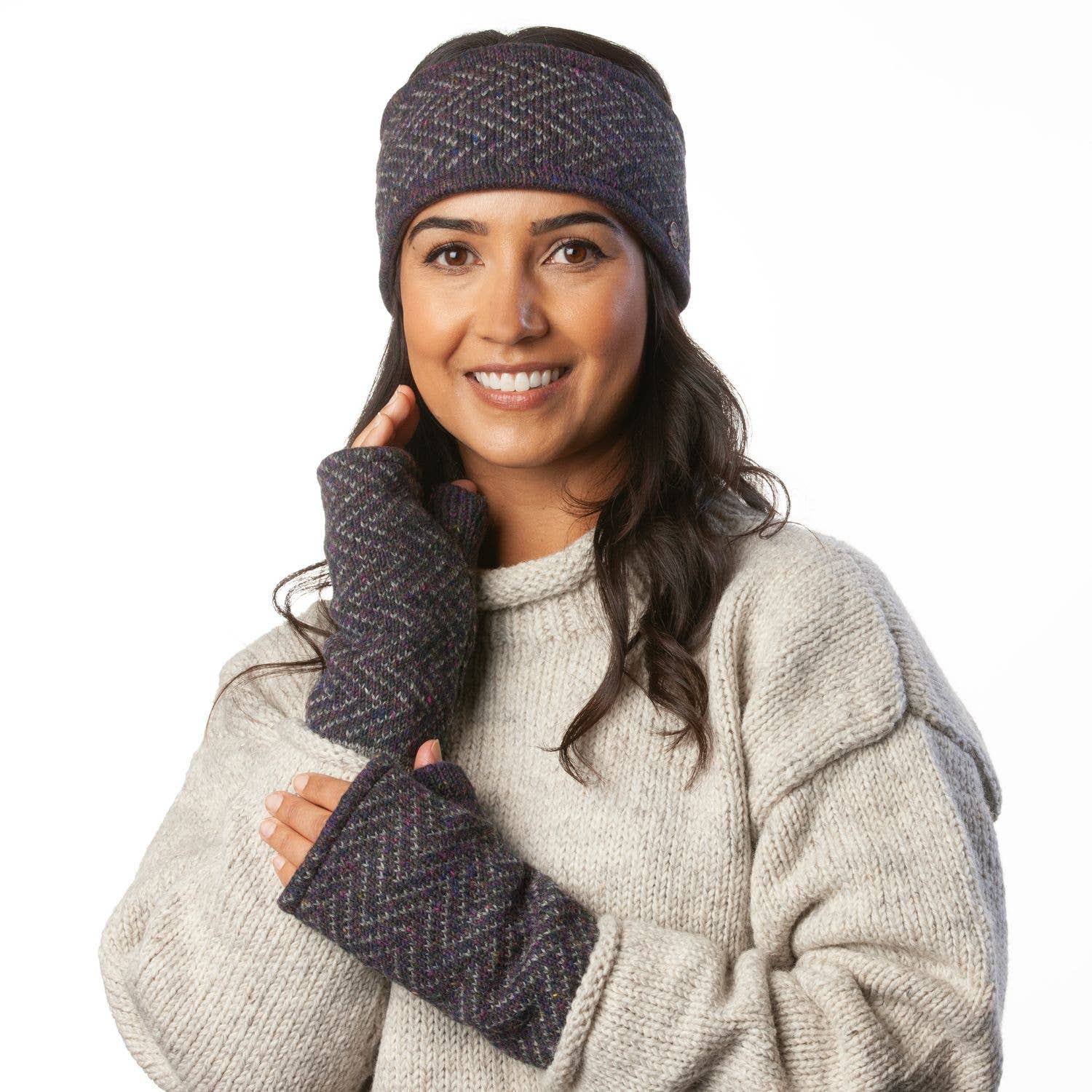 Black Yak Ltd - Wholesale Fashion Headband - Women's - Zigzag Heather Headband - Pure Wool - Knitted - Fair Trade3