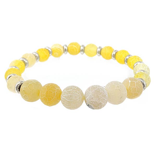 Jewelry Max - Wholesale Beaded Bracelet - ( D108 ) AGATE STONE BALL BEAD BRACELET0