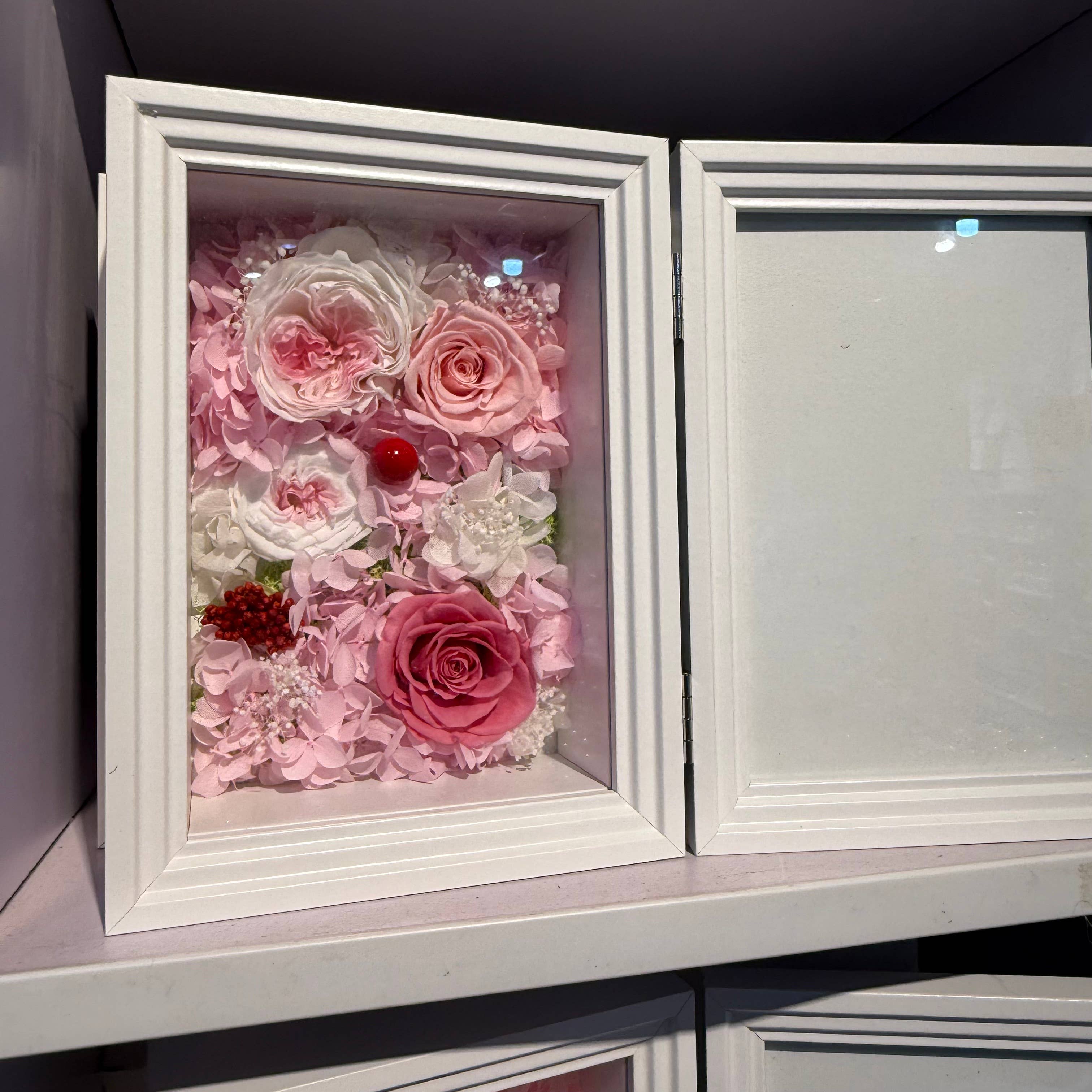 Effiliving – wholesale Picture frame – Preserved Flower Photo Frame Gift Box – Purple Pink Roses6