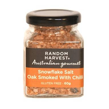 Random Harvest - Wholesale Salt - Oak Smoked Salt Snow Flake with Chilli 60g0
