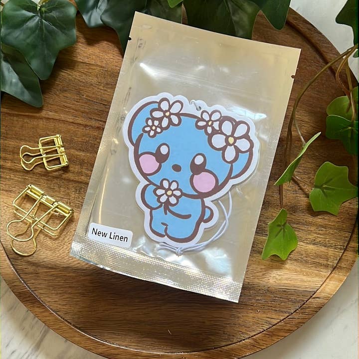 Peony Lee Art - Venta al por mayor Ambientador de coche - Mujer - Ambientador de coche con aroma a lino nuevo BT21 Flower Power Koya